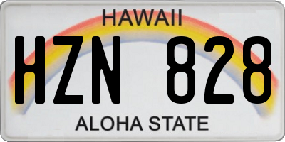 HI license plate HZN828