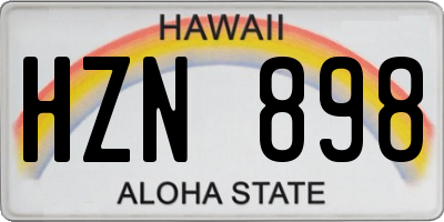 HI license plate HZN898
