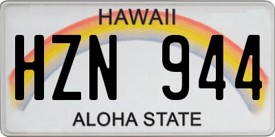 HI license plate HZN944