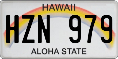 HI license plate HZN979
