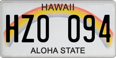 HI license plate HZO094