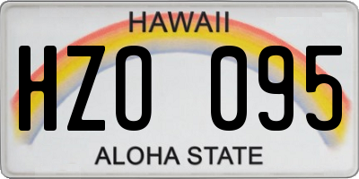 HI license plate HZO095