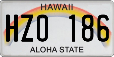 HI license plate HZO186
