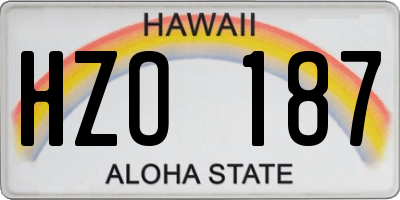 HI license plate HZO187