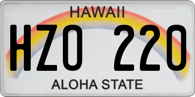 HI license plate HZO220
