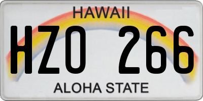 HI license plate HZO266
