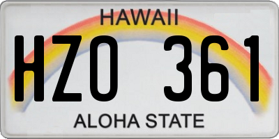 HI license plate HZO361