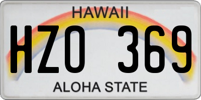 HI license plate HZO369