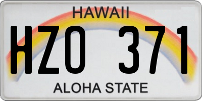 HI license plate HZO371