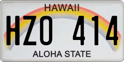HI license plate HZO414