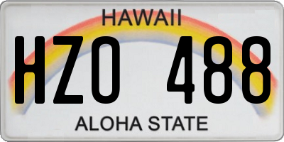 HI license plate HZO488