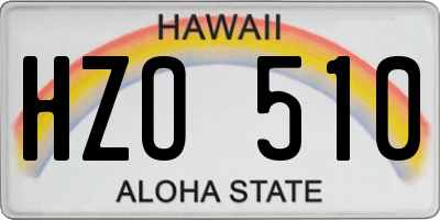 HI license plate HZO510