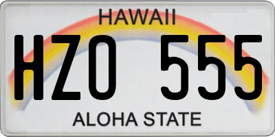 HI license plate HZO555