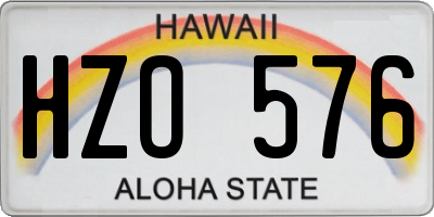 HI license plate HZO576