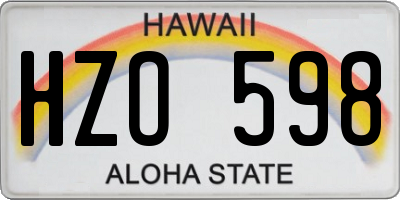 HI license plate HZO598