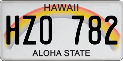 HI license plate HZO782