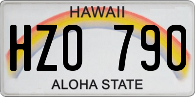 HI license plate HZO790