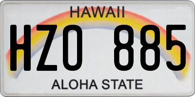 HI license plate HZO885