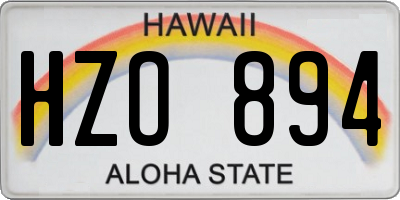 HI license plate HZO894