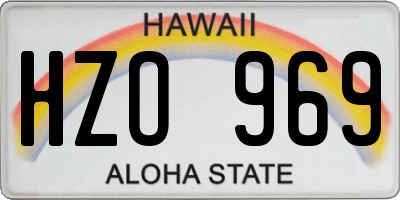 HI license plate HZO969