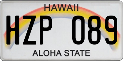 HI license plate HZP089