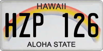HI license plate HZP126