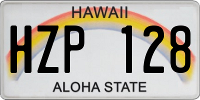 HI license plate HZP128