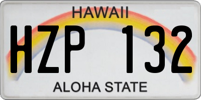 HI license plate HZP132