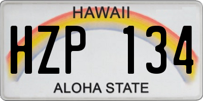 HI license plate HZP134