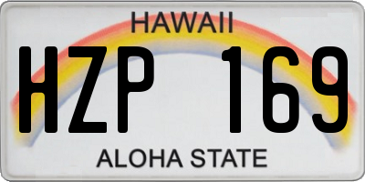 HI license plate HZP169