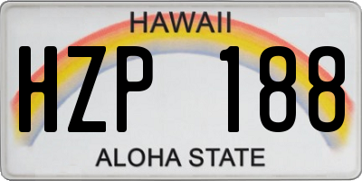 HI license plate HZP188