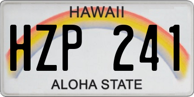 HI license plate HZP241