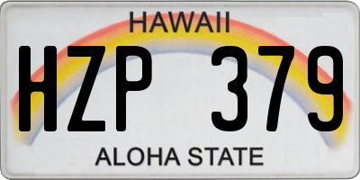HI license plate HZP379