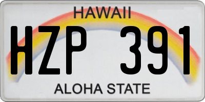 HI license plate HZP391