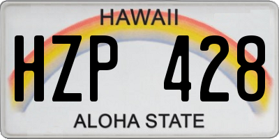 HI license plate HZP428