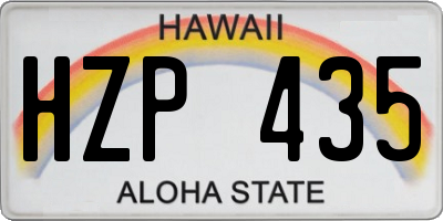 HI license plate HZP435