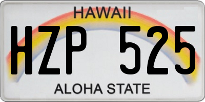 HI license plate HZP525