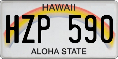 HI license plate HZP590