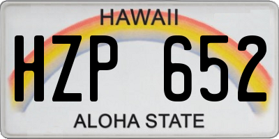 HI license plate HZP652
