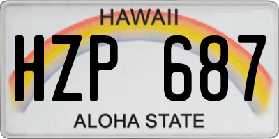 HI license plate HZP687