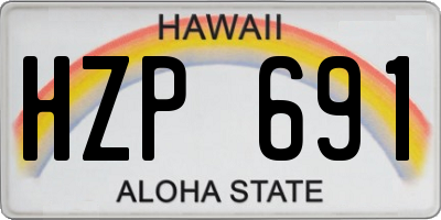 HI license plate HZP691