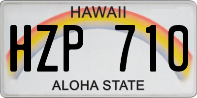 HI license plate HZP710