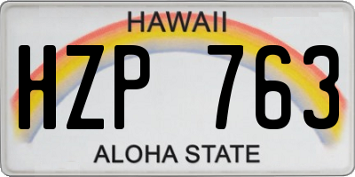 HI license plate HZP763