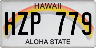 HI license plate HZP779