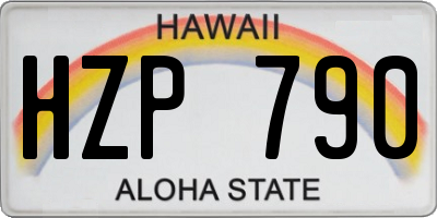 HI license plate HZP790
