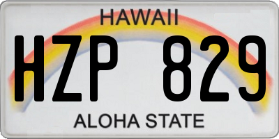 HI license plate HZP829