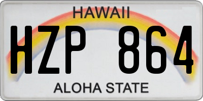HI license plate HZP864