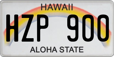 HI license plate HZP900