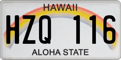 HI license plate HZQ116