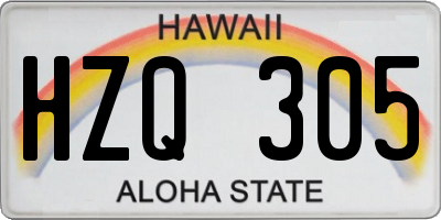 HI license plate HZQ305